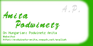 anita podwinetz business card